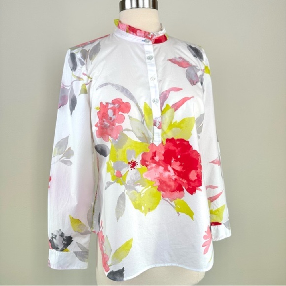 Talbots Long Sleeves Blouse Vivid Floral Print Sz SP
